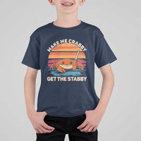 Funny Crab Meme Y2K T Shirt For Kid Make Me Crabby Get The Stabby - Wonder Print Shop