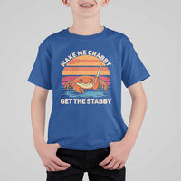 Funny Crab Meme Y2K T Shirt For Kid Make Me Crabby Get The Stabby - Wonder Print Shop