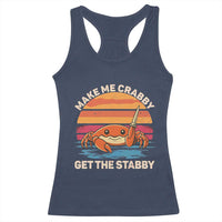 Funny Crab Meme Y2K Racerback Tank Top Make Me Crabby Get The Stabby - Wonder Print Shop