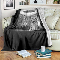 Funny Easter Throw Blanket Christian Cat Selfie Bunny Meme