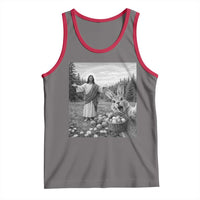 Funny Easter Jesus Tank Top Christian Jesus Bunny Selfie Religious