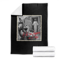Funny Easter Jesus Throw Blanket Christian Jesus Come Back Bunny Selfie