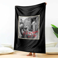 Funny Easter Jesus Throw Blanket Christian Jesus Come Back Bunny Selfie