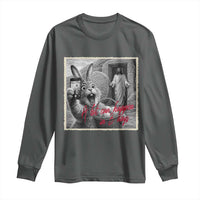 Funny Easter Jesus Long Sleeve Shirt Christian Jesus Come Back Bunny Selfie