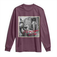 Funny Easter Jesus Long Sleeve Shirt Christian Jesus Come Back Bunny Selfie