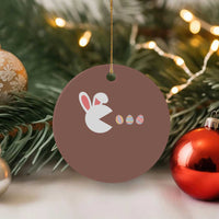 Funny Easter Ceramic Ornament Bunny Gamer Egg Hunter