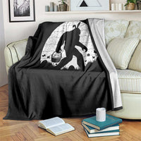 Funny Bigfot Easter Throw Blanket Sasquatch Rabbit Night Stroll Moon Egg