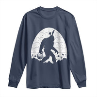Funny Bigfot Easter Long Sleeve Shirt Sasquatch Rabbit Night Stroll Moon Egg