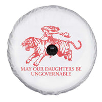 May Our Daughters Be Ungovernable Spare Tire Cover Vintage Cowgirl Hell Cat Women Empowerment