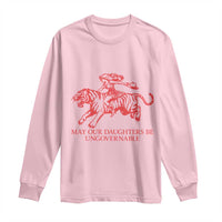 May Our Daughters Be Ungovernable Long Sleeve Shirt Vintage Cowgirl Hell Cat Women Empowerment