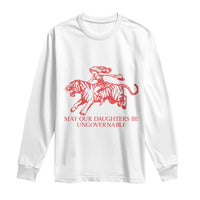 May Our Daughters Be Ungovernable Long Sleeve Shirt Vintage Cowgirl Hell Cat Women Empowerment