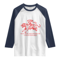 May Our Daughters Be Ungovernable Raglan Shirt Vintage Cowgirl Hell Cat Women Empowerment