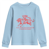 May Our Daughters Be Ungovernable Youth Sweatshirt Vintage Cowgirl Hell Cat Women Empowerment