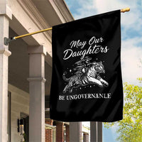 May Our Daughters Be Ungovernable Garden Flag Cowgirl Western Cowgirl Hell Cat Women's Rights