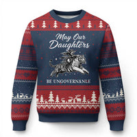 May Our Daughters Be Ungovernable Ugly Christmas Sweater Cowgirl Western Cowgirl Hell Cat Women's Rights