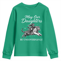 May Our Daughters Be Ungovernable Youth Sweatshirt Cowgirl Western Cowgirl Hell Cat Women's Rights