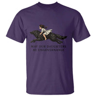 May Our Daughters Be Ungovernable T Shirt Girl Riding Wolf Activist Feminist Protest