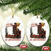 May Our Daughters Be Ungovernable Ceramic Ornament Retro Cowgirl Western Feminist Protest
