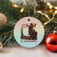 May Our Daughters Be Ungovernable Ceramic Ornament Retro Cowgirl Western Feminist Protest
