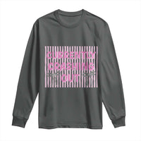 Currently Crashing Out Long Sleeve Shirt Coquette Pink Bow Sarcastic Funny Quote