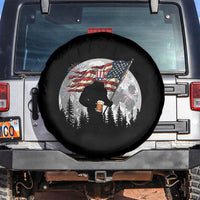 Bigfoot Drinking Beer 4th of July Spare Tire Cover Sasquatch Hiking Moon American Flag
