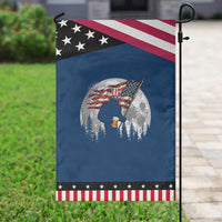 Bigfoot Drinking Beer 4th of July Patriotic Garden Flag Sasquatch Hiking Moon American Flag