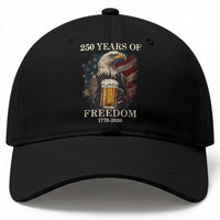 250 Years Of Freedom Baseball Cap Bald Eagle Drinking Beer American Flag
