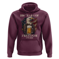 250 Years Of Freedom Hoodie Bald Eagle Drinking Beer American Flag