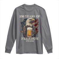 250 Years Of Freedom Long Sleeve Shirt Bald Eagle Drinking Beer American Flag