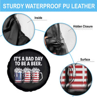 Beer American Flag 4th of July Spare Tire Cover Bad Day to Be A Beer