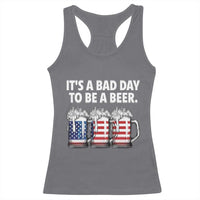 Beer American Flag 4th of July Racerback Tank Top Bad Day to Be A Beer