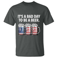 Beer American Flag 4th of July T Shirt Bad Day to Be A Beer
