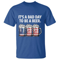 Beer American Flag 4th of July T Shirt Bad Day to Be A Beer