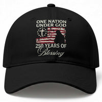 250th Anniversary USA Baseball Cap One Nation Under God 250 Years Of Blessing