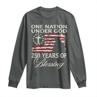 250th Anniversary USA Long Sleeve Shirt One Nation Under God 250 Years Of Blessing