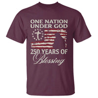 250th Anniversary USA T Shirt One Nation Under God 250 Years Of Blessing