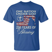 250th Anniversary USA T Shirt One Nation Under God 250 Years Of Blessing