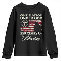 250th Anniversary USA Youth Sweatshirt One Nation Under God 250 Years Of Blessing