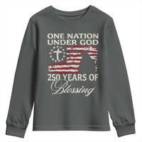 250th Anniversary USA Youth Sweatshirt One Nation Under God 250 Years Of Blessing