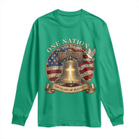 One Nation Under God 250 Years Of Blessing Long Sleeve Shirt Christian Cross Bald Eagle 4th of July