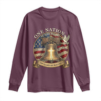 One Nation Under God 250 Years Of Blessing Long Sleeve Shirt Christian Cross Bald Eagle 4th of July