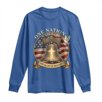 One Nation Under God 250 Years Of Blessing Long Sleeve Shirt Christian Cross Bald Eagle 4th of July