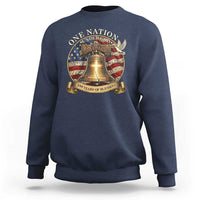 One Nation Under God 250 Years Of Blessing Sweatshirt Christian Cross Bald Eagle 4th of July