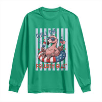 Chill The Fourth Out Long Sleeve Shirt Flamerica Flamingo 4th Of July