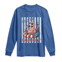 Chill The Fourth Out Long Sleeve Shirt Flamerica Flamingo 4th Of July