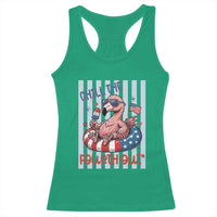 Chill The Fourth Out Racerback Tank Top Flamerica Flamingo 4th Of July