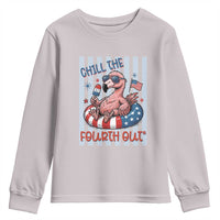 Chill The Fourth Out Youth Sweatshirt Flamerica Flamingo 4th Of July