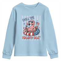 Chill The Fourth Out Youth Sweatshirt Flamerica Flamingo 4th Of July