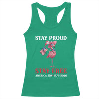 250 Years Anniversary Racerback Tank Top Flamingo 4Th Of July Patriotic USA Independence Flamerica
