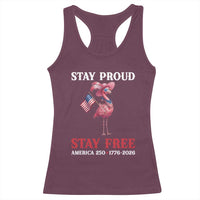 250 Years Anniversary Racerback Tank Top Flamingo 4Th Of July Patriotic USA Independence Flamerica